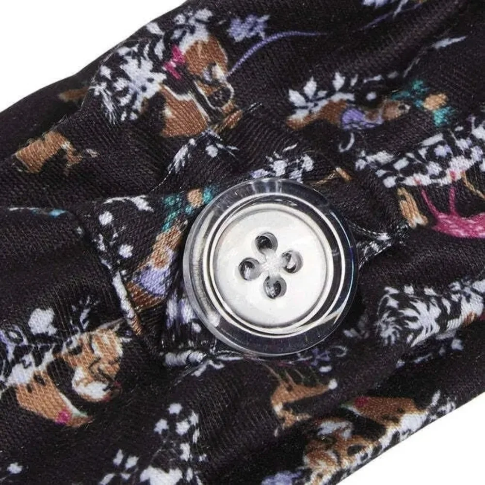 Floral Print Black Headband Merry Mischief Vera Bradley